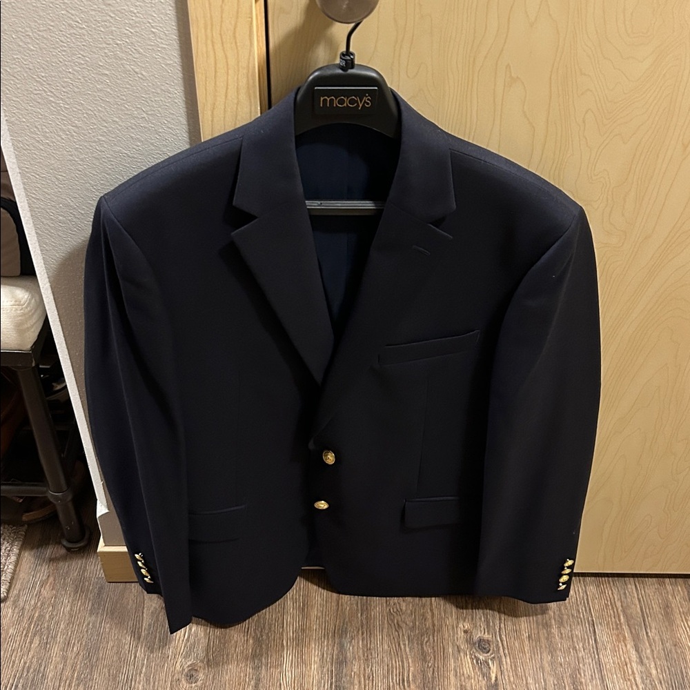 Men’s 42R Navy Lauren Ralph Lauren Classic Fit Stretch Solid Wool Blazer